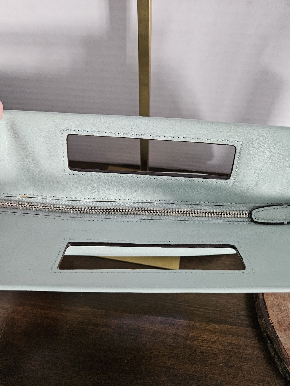 Coach Mint Green Glove Tanned Leather Legacy Basket Clutch Y2k - Picture 12 of 12